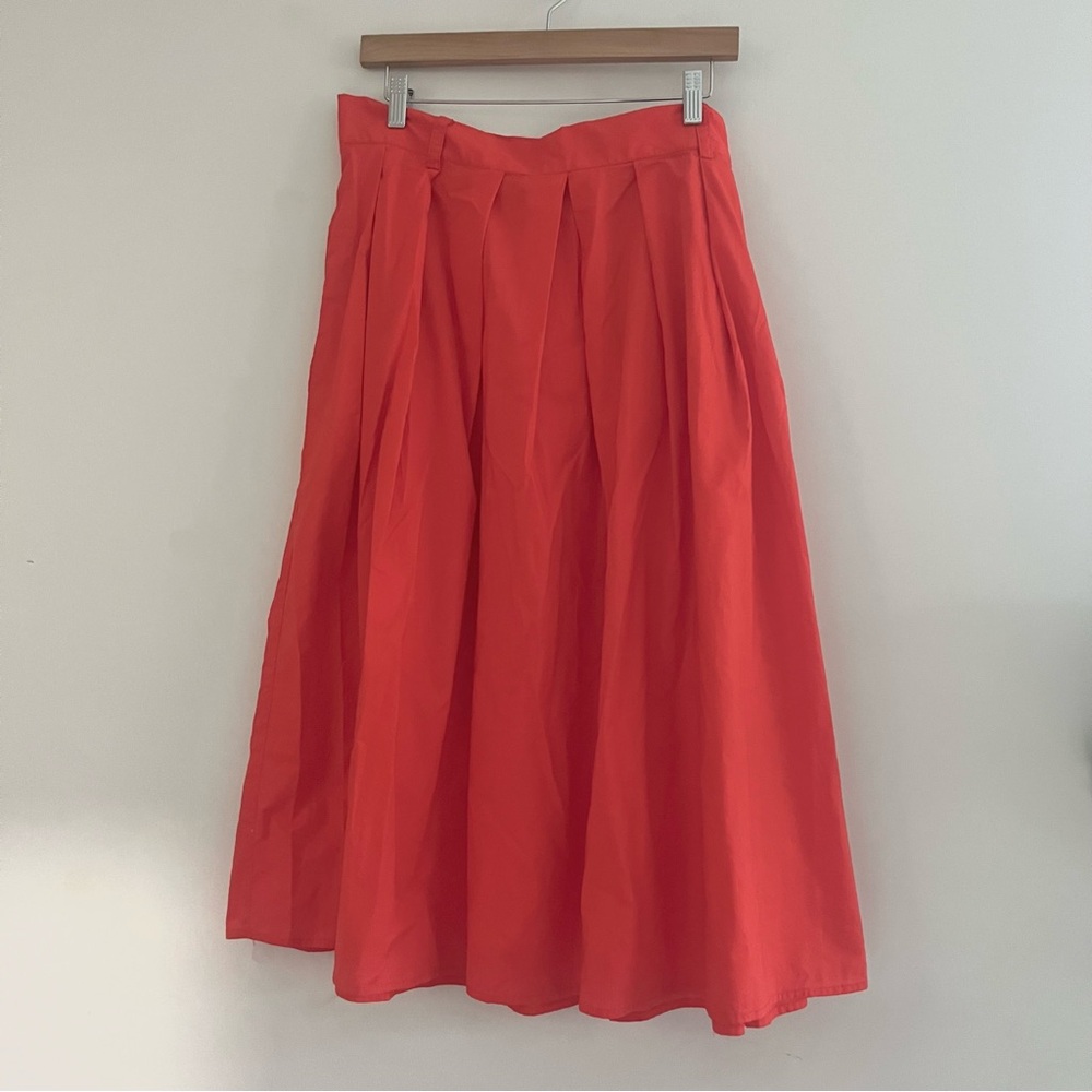 ModCloth x Barbie Collab Midi Red Women's Skirt Lined Pockets Sz 18 W Pleated